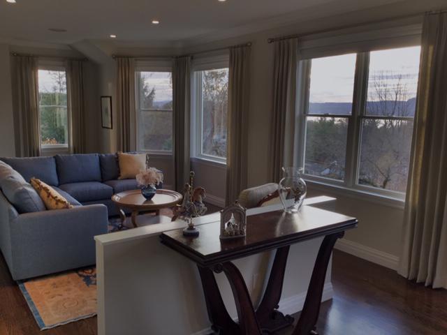 Briarcliff Manor homeowners wanted to add class and charm to their living room all while wanting to keep their view. Budget Blinds of Ossining installed Drapery Panels to give them exactly what they wanted. #BudgetBlindsOssining #FreeConsultation #WindowWednesday #CustomInspiredDrapes #BriarcliffMan