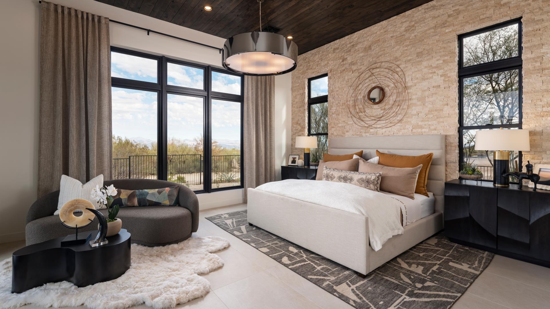 Secluded primary bedroom suites with spa-like bathrooms