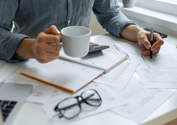 A client reviewing their Dominion Securities statement of account.
