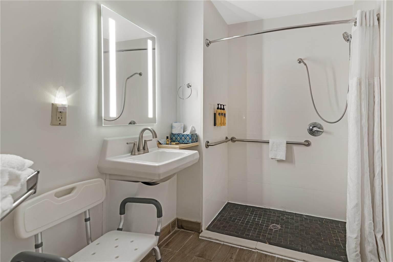 ADA King Roll-In-Shower Bathroom