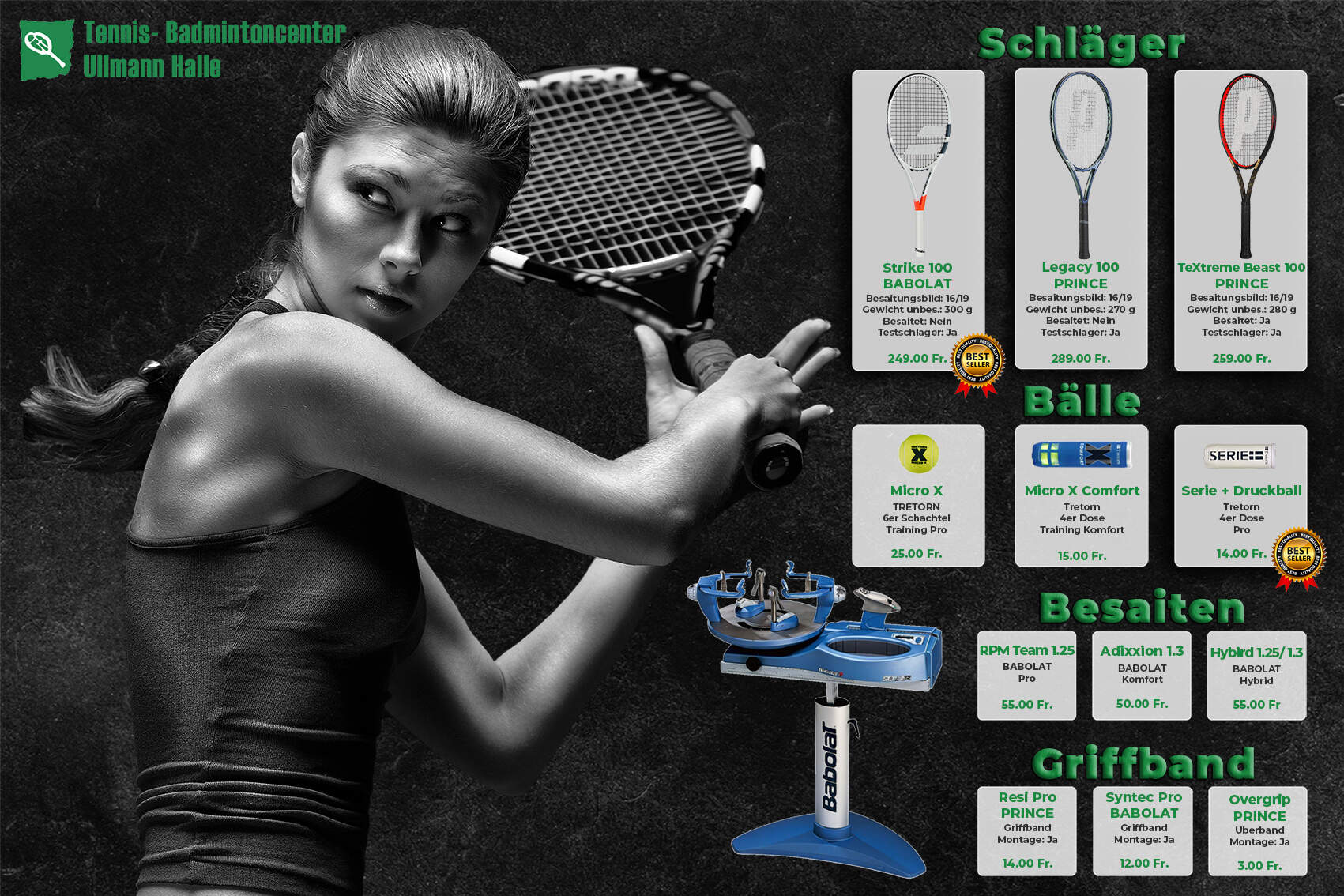 Tennis- Badmintoncenter Ullmann Halle GmbH, Gaiserwaldstrasse 16 in St. Gallen