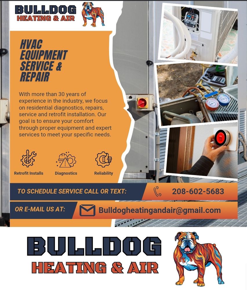 Bulldog Heating & Air is a dependable HVAC contractor offering comprehensive heating and cooling services for homes. From routine maintenance to complete system installations, we provide professional service backed by experience and attention to detail. You can count on us to handle your HVAC needs with care and expertise.