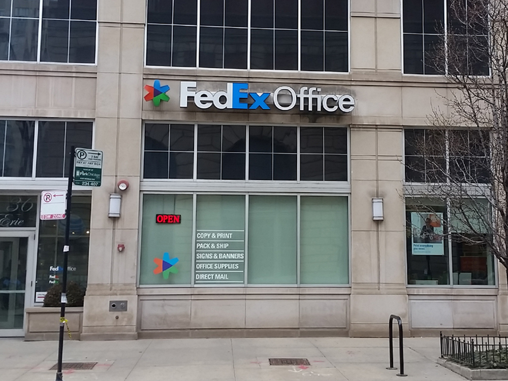 Exterior photo of FedEx Office location at 34 W Erie St\t Print quickly and easily in the self-service area at the FedEx Office location 34 W Erie St from email, USB, or the cloud\t FedEx Office Print & Go near 34 W Erie St\t Shipping boxes and packing services available at FedEx Office 34 W Erie St\t Get banners, signs, posters and prints at FedEx Office 34 W Erie St\t Full service printing and packing at FedEx Office 34 W Erie St\t Drop off FedEx packages near 34 W Erie St\t FedEx shipping near 34 W Erie St