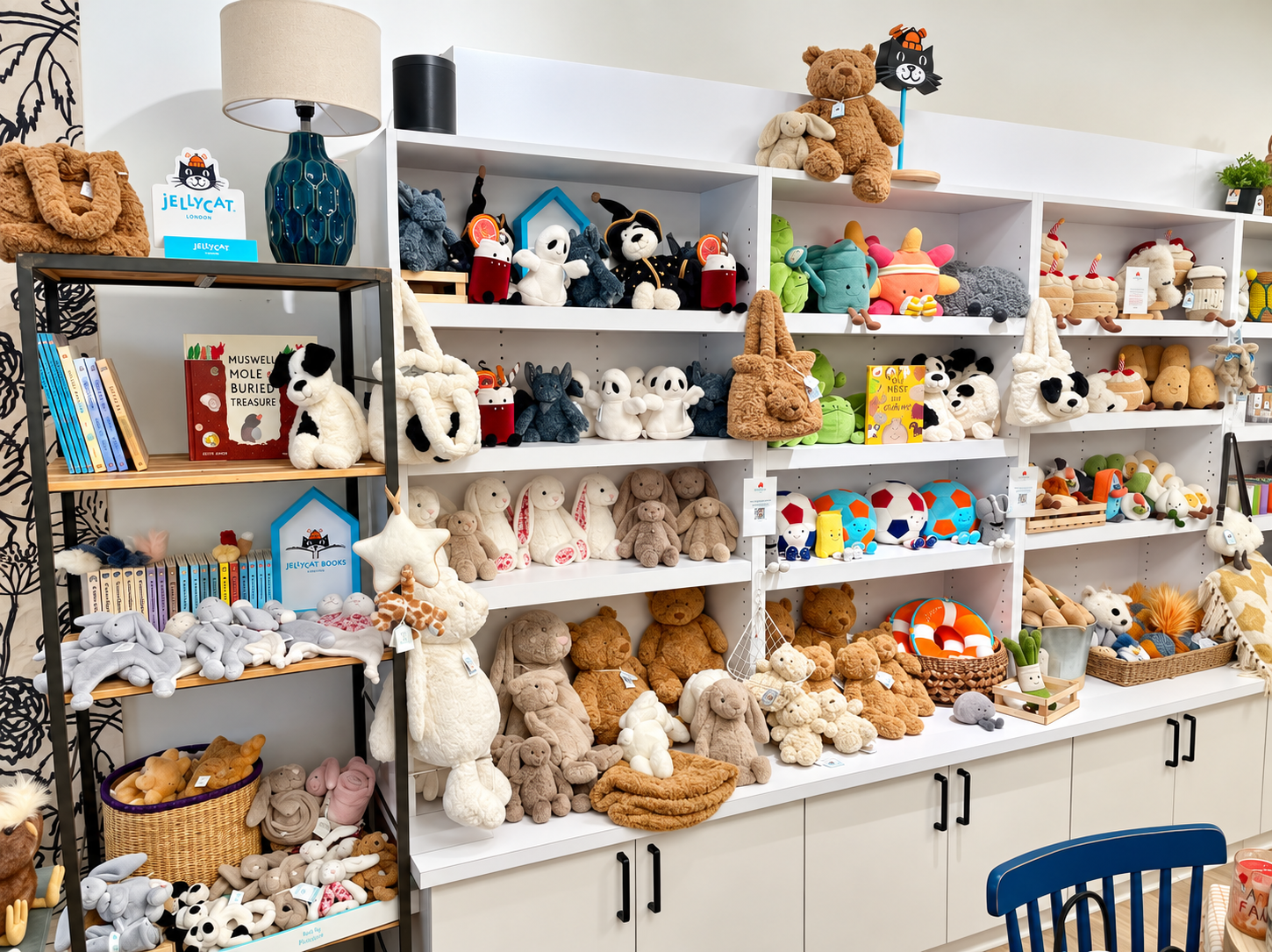 Discover a playful Jellycat display at Decorate, featuring cuddly bears, bunnies, ghosts, puppies, c 