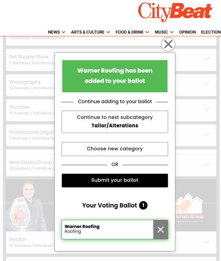 Warner Roofing Image