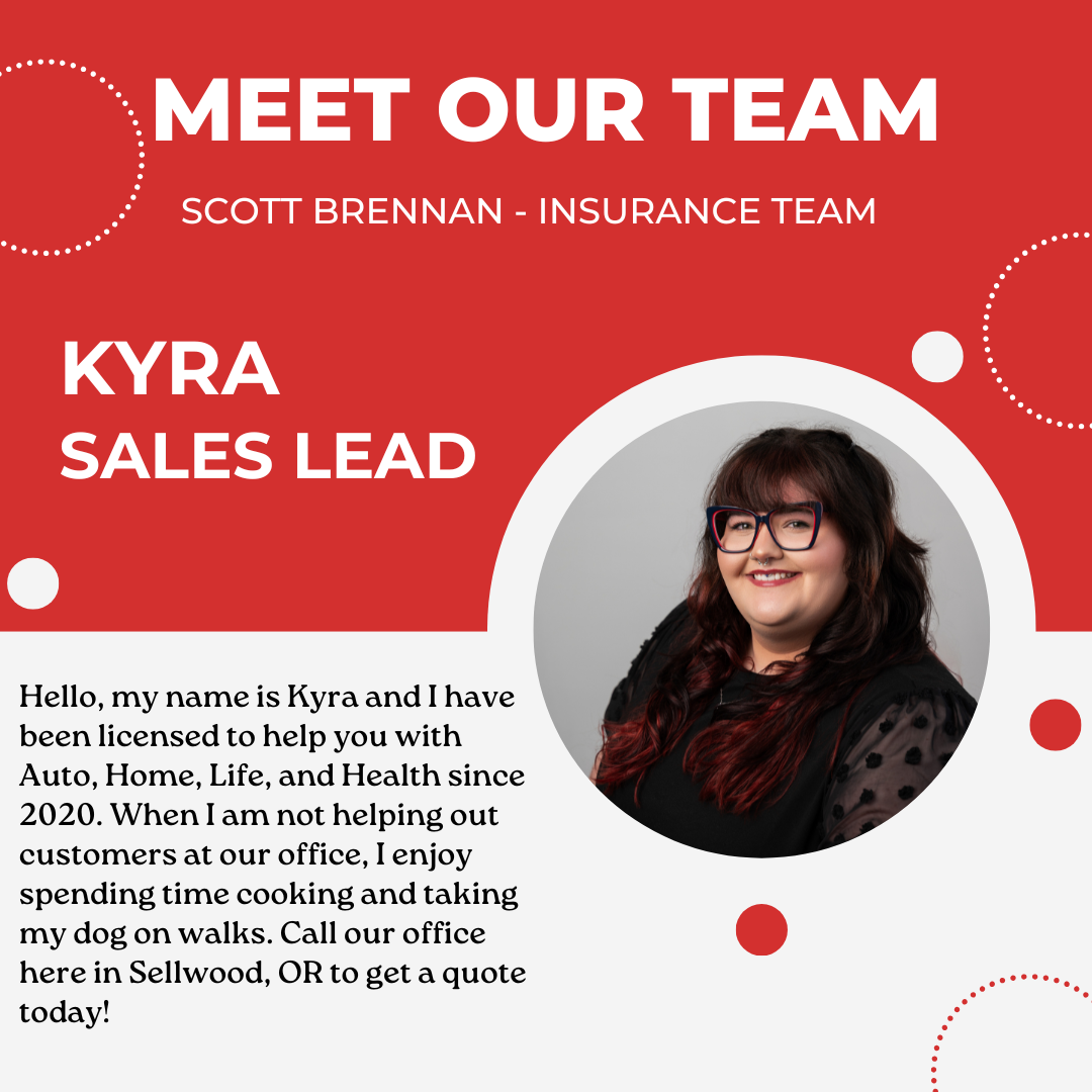 Meet Kyra! She’s been helping customers with Auto, Home, Life, and Health since 2020. Outside the office, she enjoys cooking and walking her dog. Give our Sellwood office a call to connect with her and get a quote.