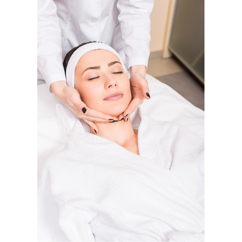 This image shows a relaxing medical facial treatment designed to rejuvenate and enhance skin health. A client rests comfortably while a skilled aesthetic professional performs a customized facial procedure focused on hydration, skin renewal, and anti-aging benefits. The serene spa-like environment reflects The Weight Loss & Skin Center’s holistic approach to skincare, combining clinical expertise with luxury care. These treatments help improve skin tone, texture, and overall appearance using medical-grade products and proven techniques.