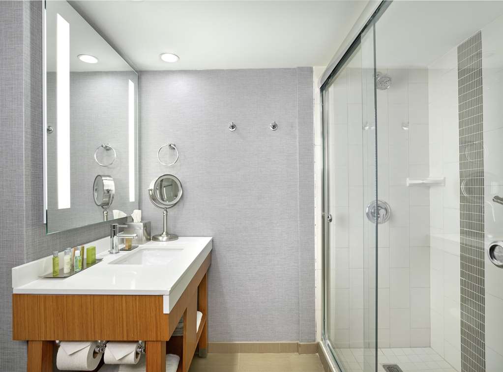 Guest room bath DoubleTree by Hilton Edmonton Downtown Edmonton (587)525-1234