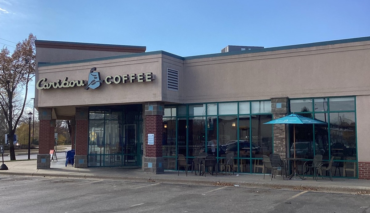 Storefront of the Caribou Coffee at 400 West 5th Street in Northfield