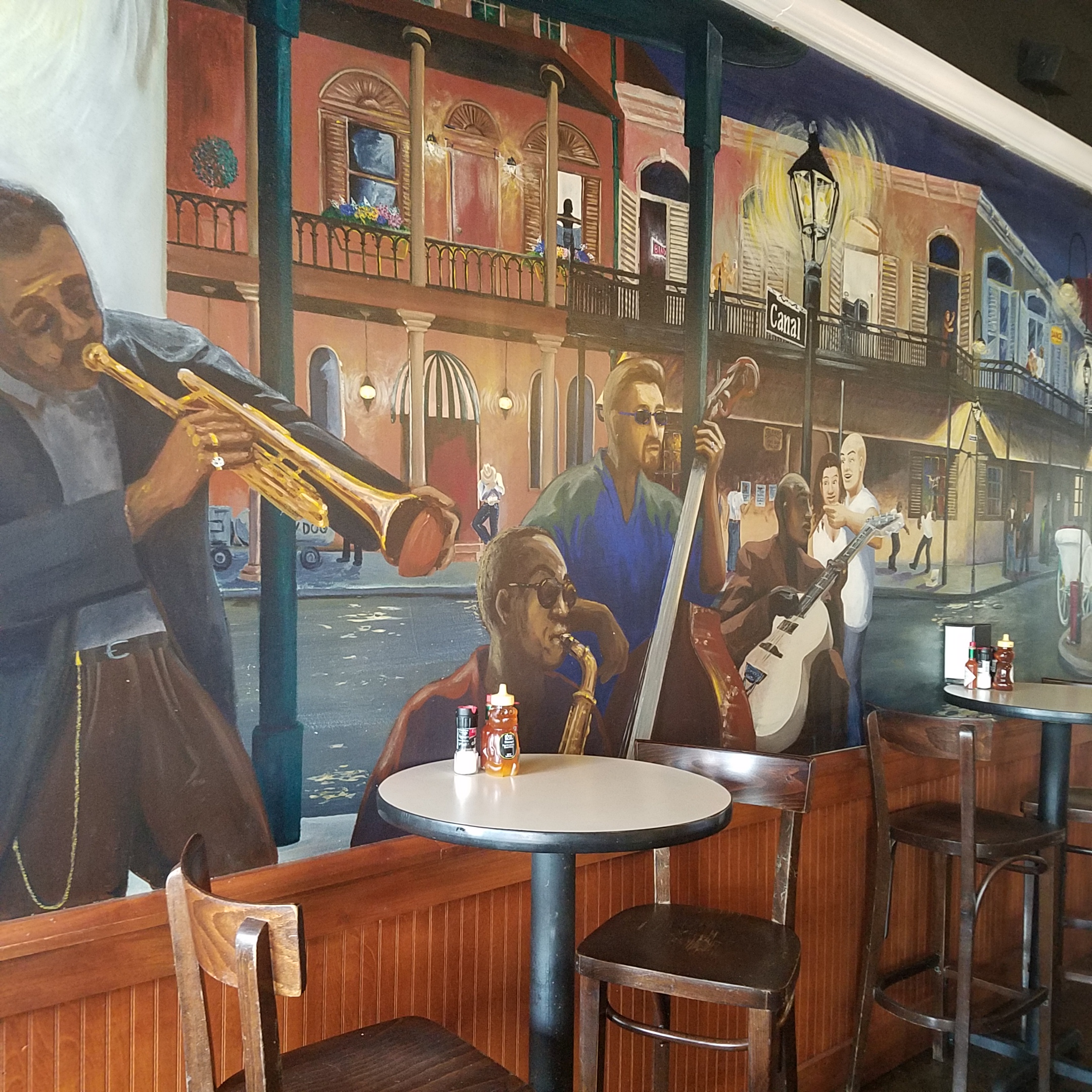 Stylish restaurant interior of Bayside Grille on Kemah Boardwalk