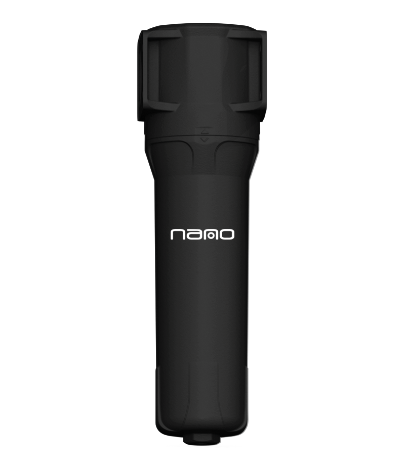 nano GHTN black high-temperature particulate filter with white nano logo
