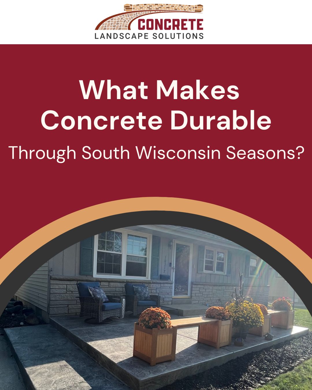 Concrete durability graphic explaining how proper joint placement and reinforcement help reduce cracking.