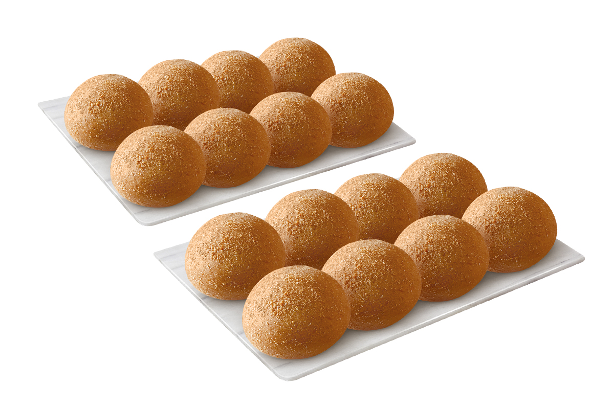Two platters of 8 pieces of butter pan de sal per platter