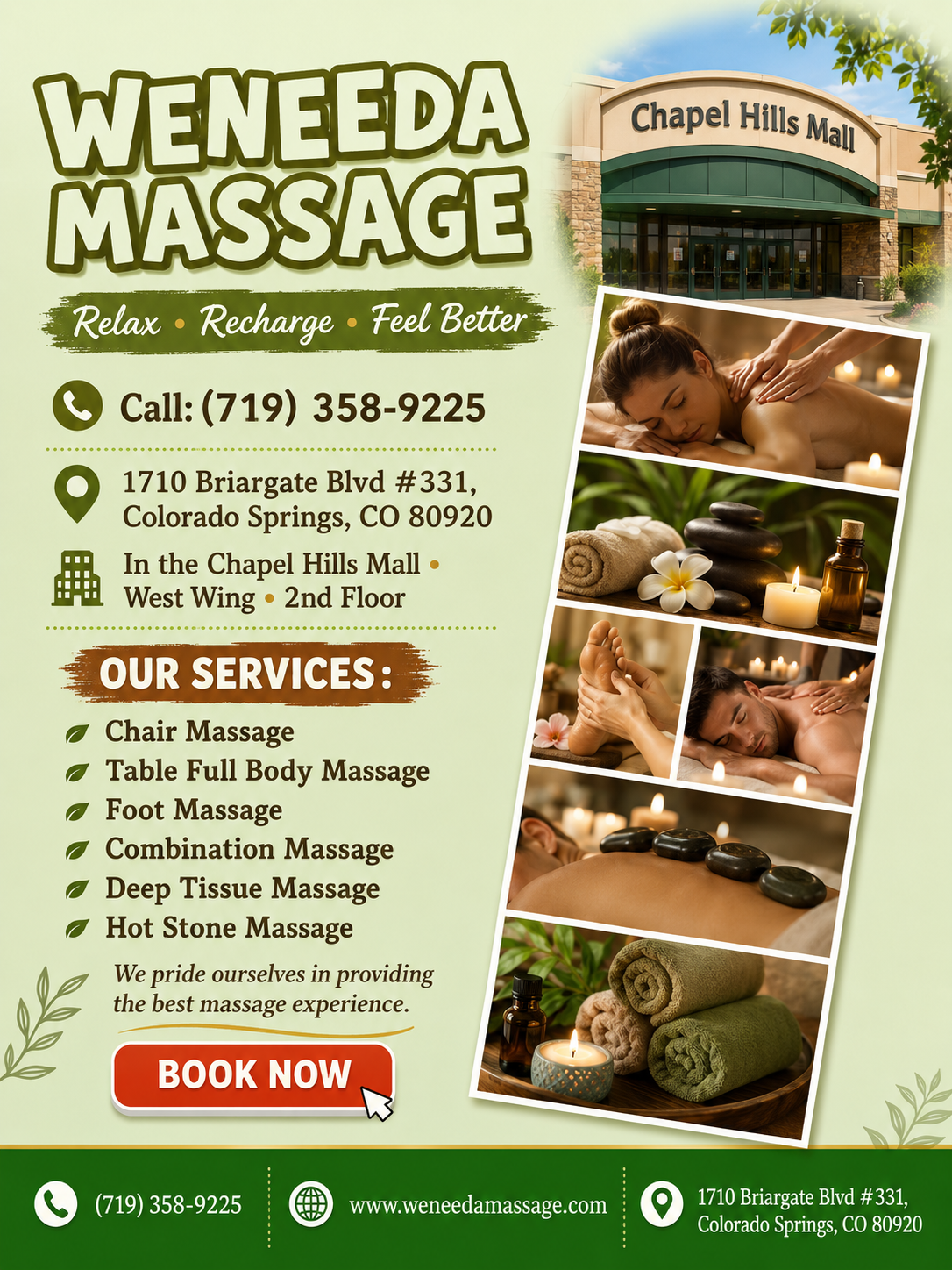 Massage techniques are commonly applied with hands, fingers,
elbows, knees, forearms, feet, or a device.
The purpose of massage is generally for the treatment of
body stress or pain.