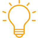 Shining lightbulb icon.