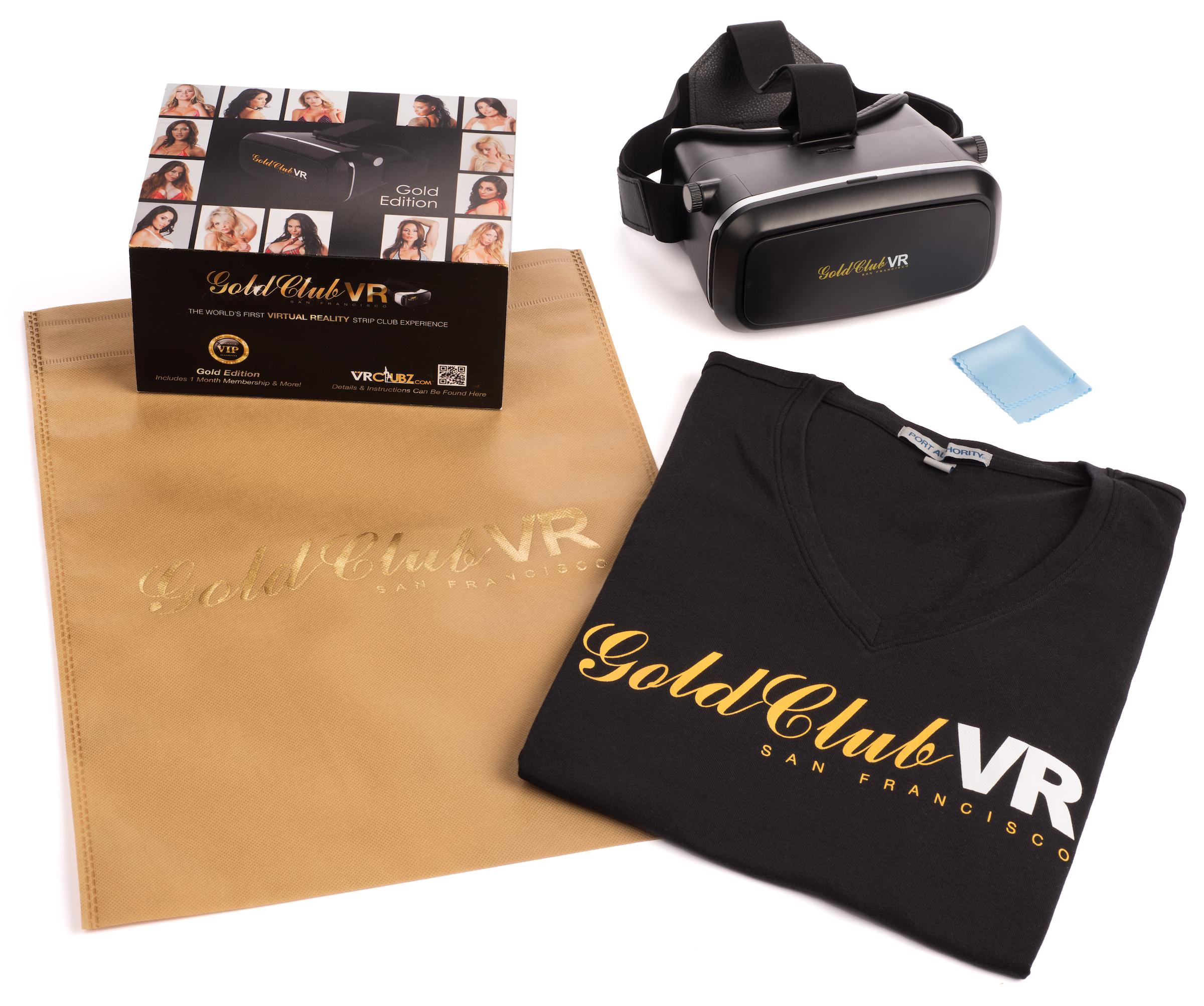 VR kit for Gold Club SF. Branded merch by PLC Print.