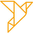 Origami bird icon.