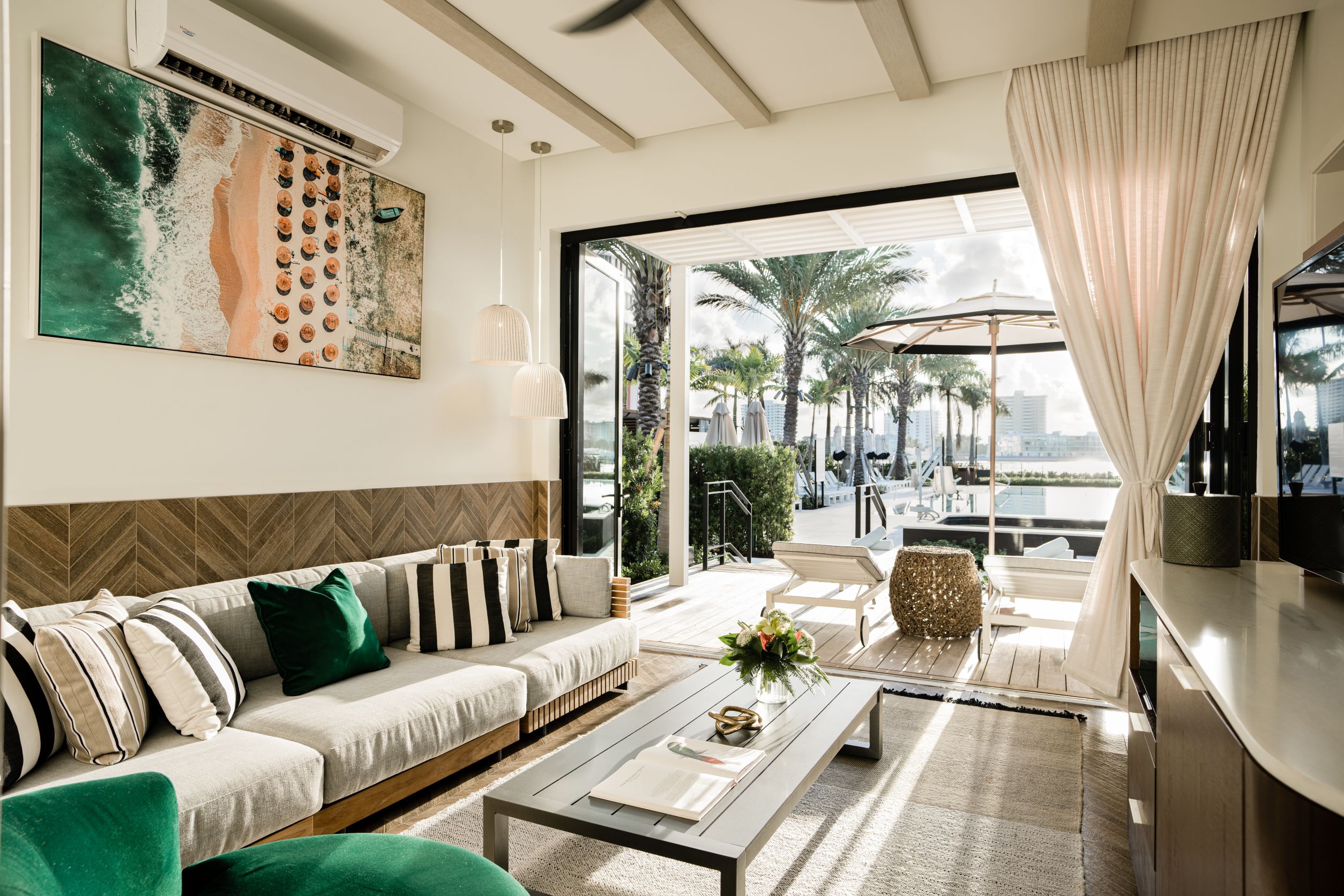 Harborside Pool Club luxe cabana at The Boca Raton