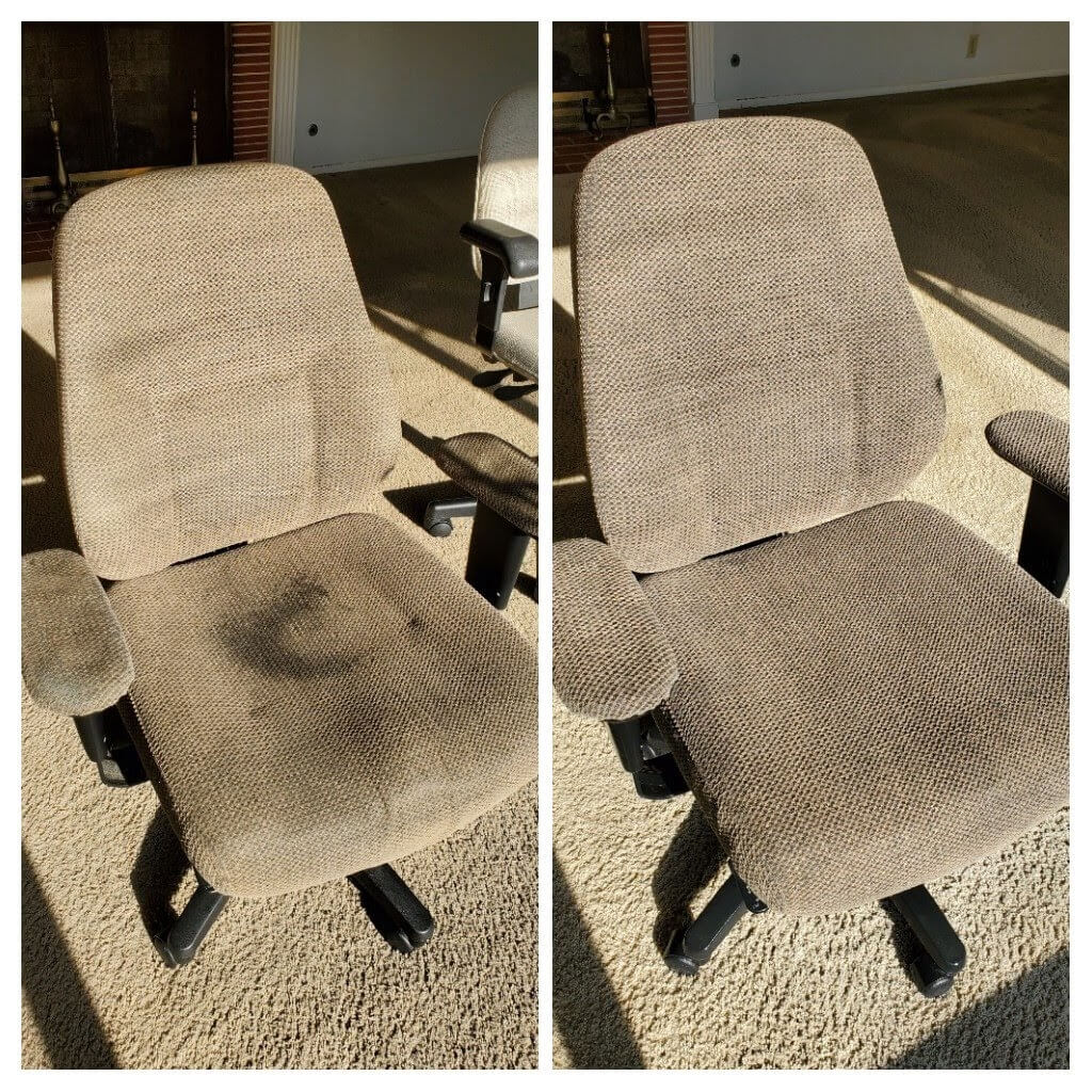 Before and after commercial upholstery cleaning in Anaheim business