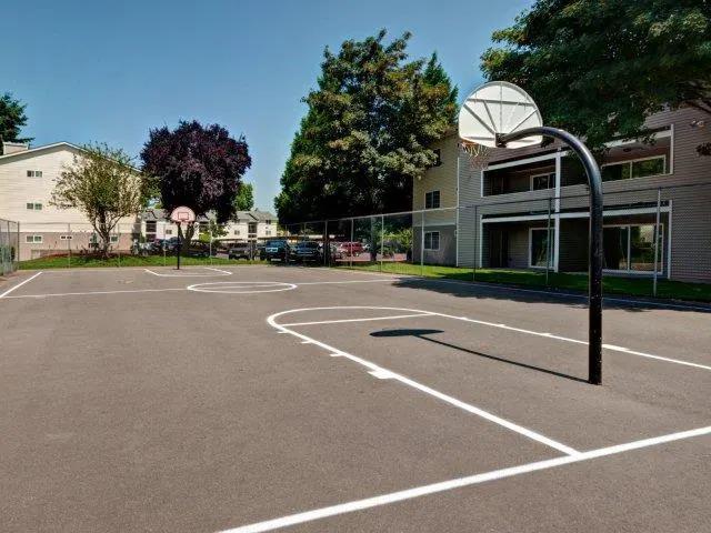 Basketball court at Riverwood Apartments