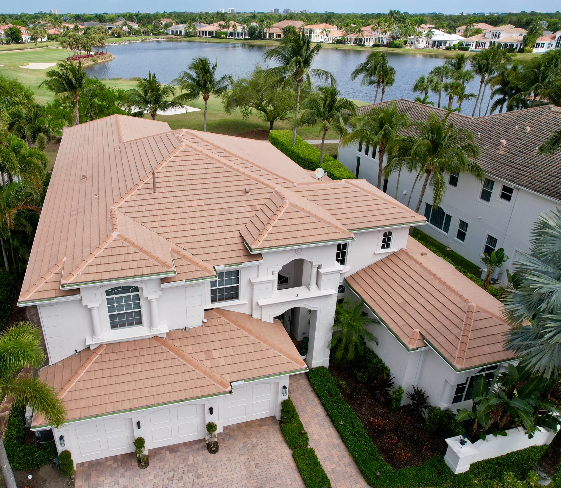 On this roof replacement job we installed a flat tile from Eagle called Boca Cream.