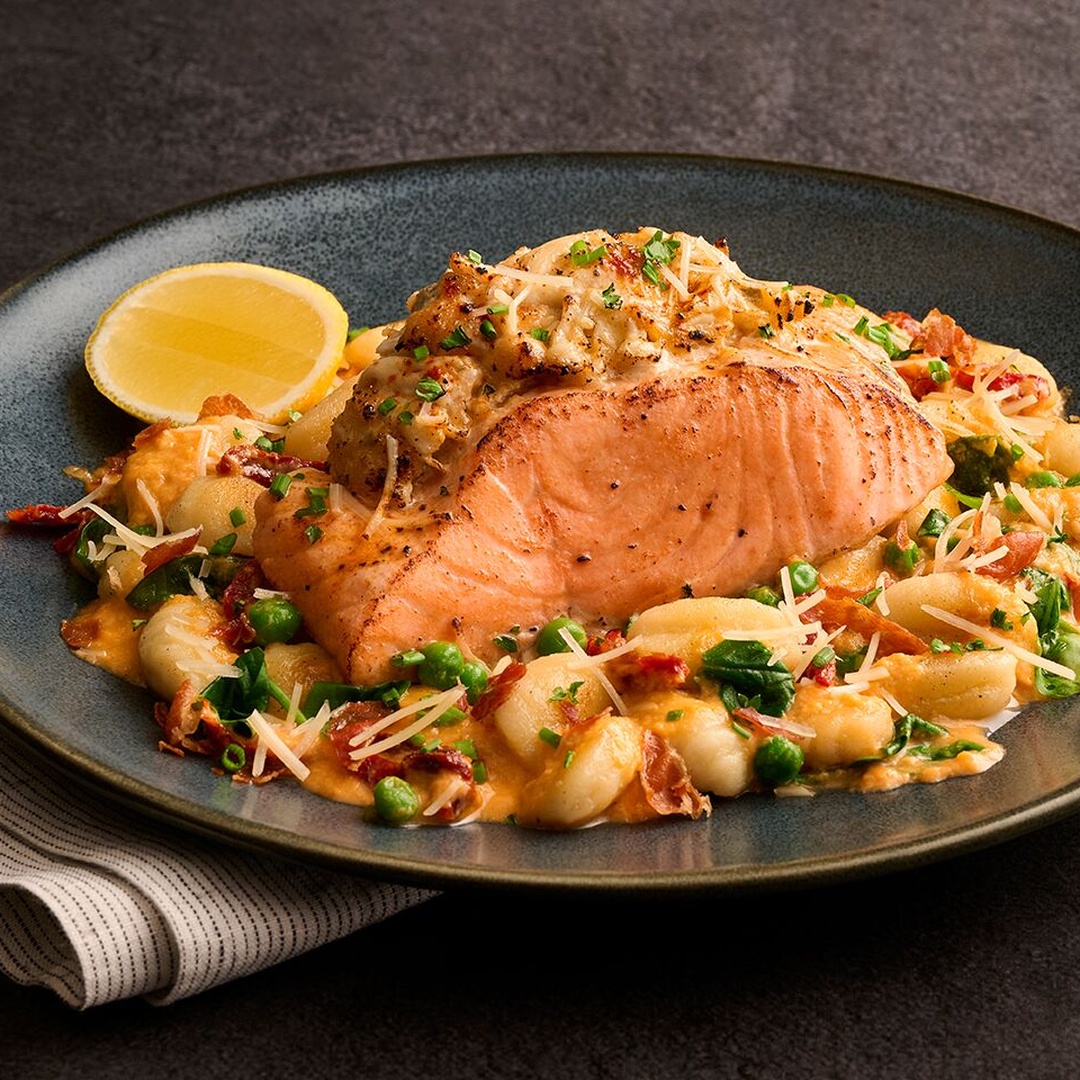 Seafood Stuffed Salmon & Gnocchi
