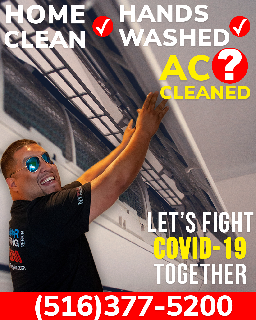Make sure your home is clean, your hands washed and how about your AC?? Let's fight Covid-19 together