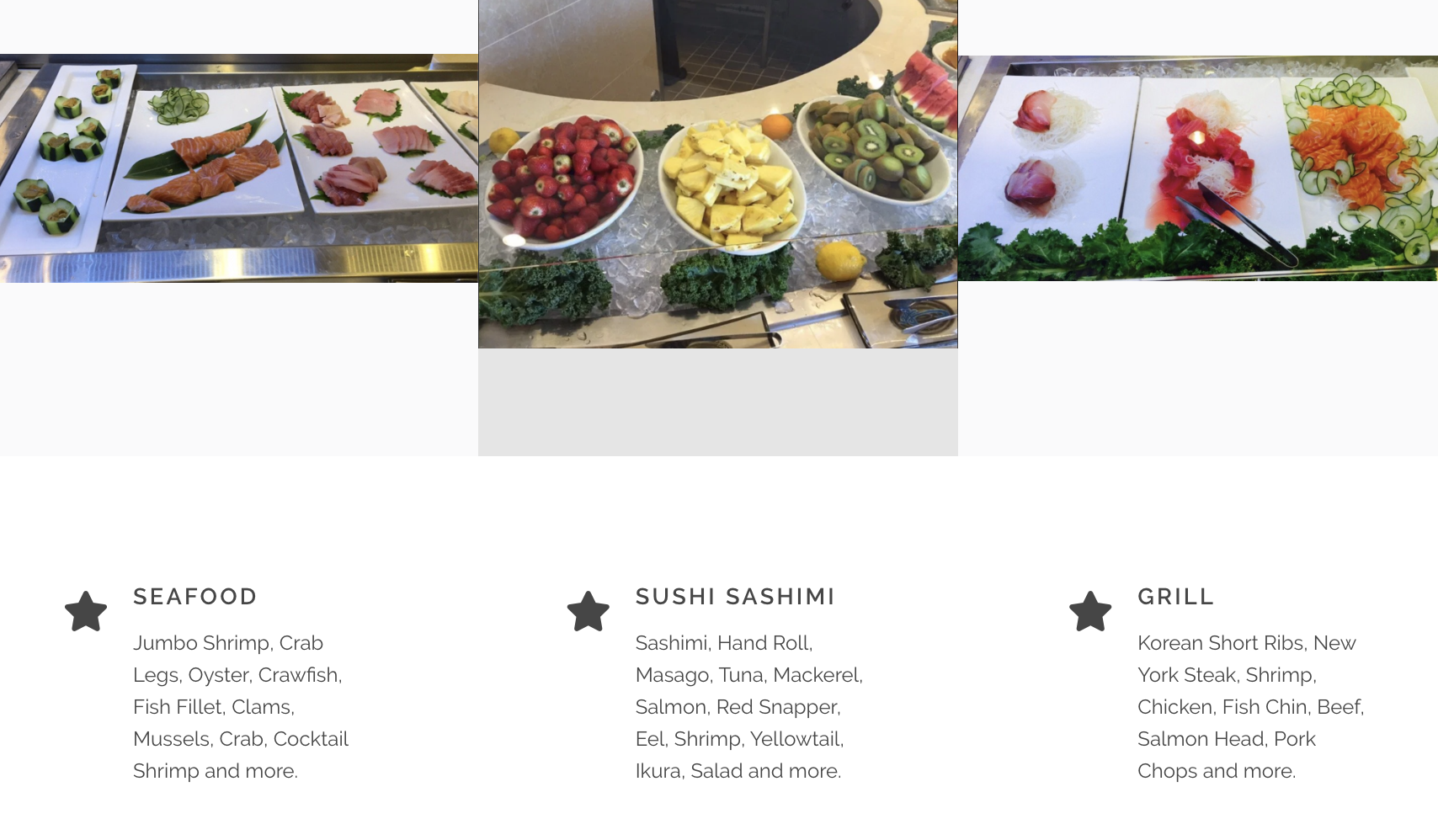 AYCE @ Kobe Buffet. Seafood, sushi, sashimi, grill, desserts...150 items everyday!