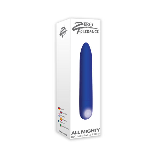 Discover the power of the little blue bullet! Completely rechargeable, this silky smooth mini-vibe tucks into most men's toys that use bullets and can be enjoyed on its own to enhance any sexual experience. Its tapered tip gives you pinpoint precision where you want it most, and you can also bring into the bath or shower, as it's completely waterproof and submersible! Enjoy infinite play with the superior bullet that cleans up easily with ZT Toy Cleaner and a warm water rinse. Powerful vibrating bullet Compatible with most vibrating men's toys that use bullets Pointed tip for targeted precision 10 powerful speeds & functions Made from silky smooth plastic with PU coating Height: 3.59