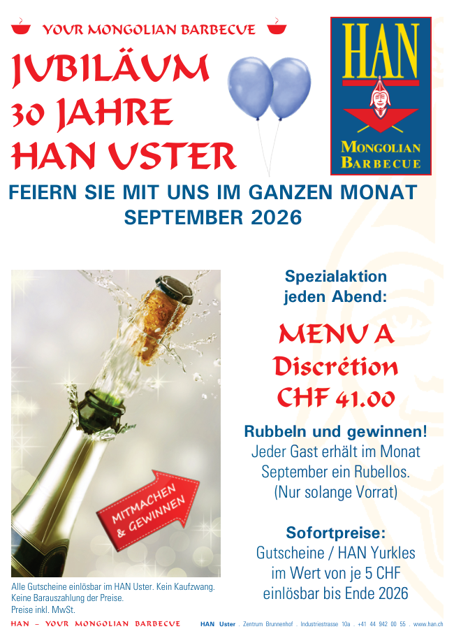 Restaurant HAN Mongolian Barbecue, Industriestrasse 10 in Uster