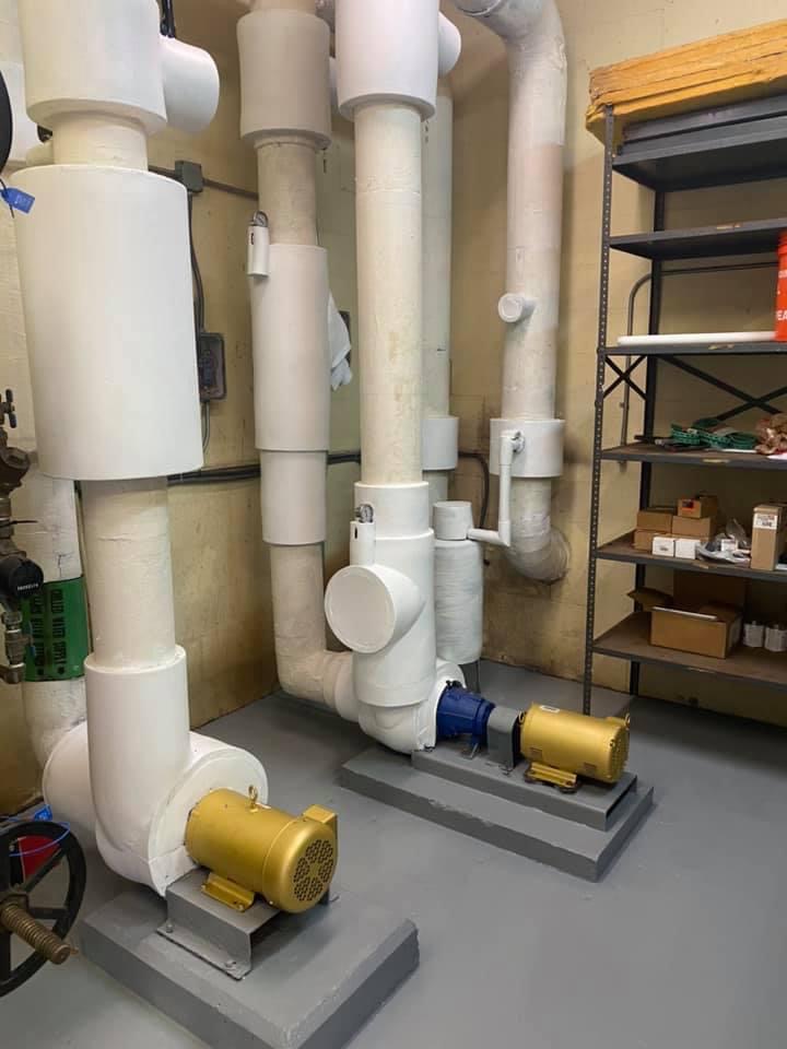Indoor HVAC and plumbing components professionally installed to support efficient system operation and long-term reliability.