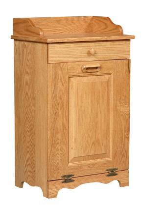 Amish Solid Oak Trash Bin