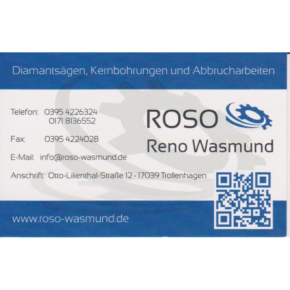 Roso Reno Wasmund - Betonbohrungen - Diamantsägen - Kernbohrungen Logo