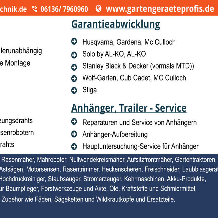 Kundenbild groß 29 Die Gartengeräteprofis - WT-Thiedemann GmbH - Gartengeräte & Reparaturwerkstatt