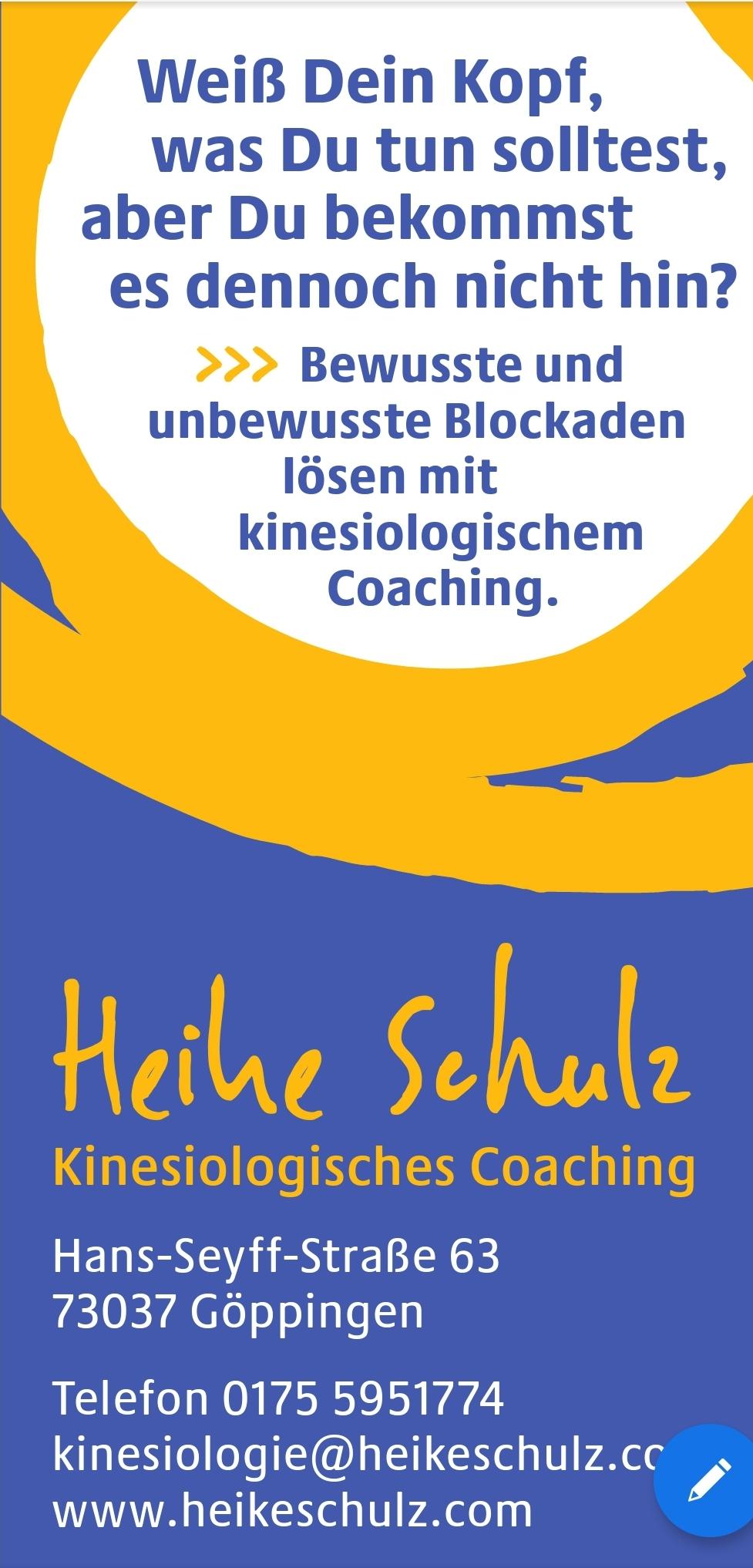 Heike Schulz Kinesiologisches Coaching, Hans-Seyff-Straße 63 in Göppingen