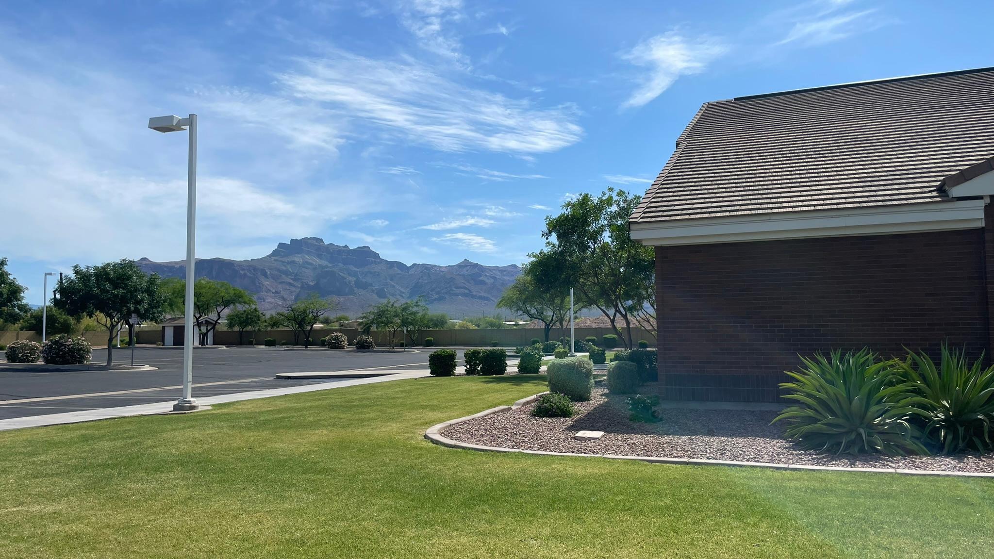 Beautiful view of the Superstition Mountains seen from the Northwest side of the building.