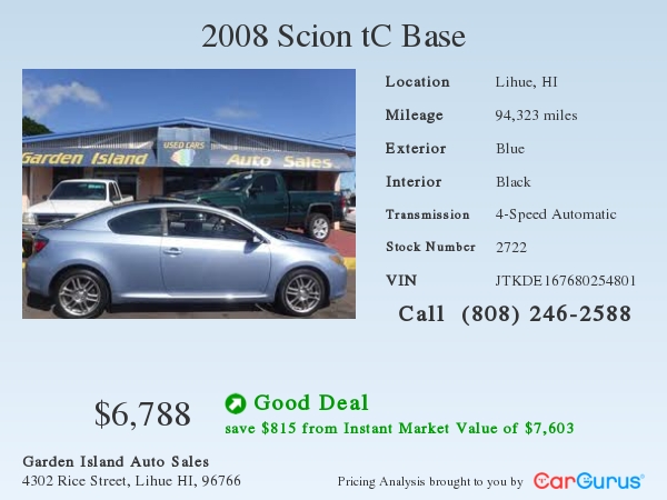 Garden Island Auto Sales 4302 Rice St Lihue Hi Auto Dealers Used