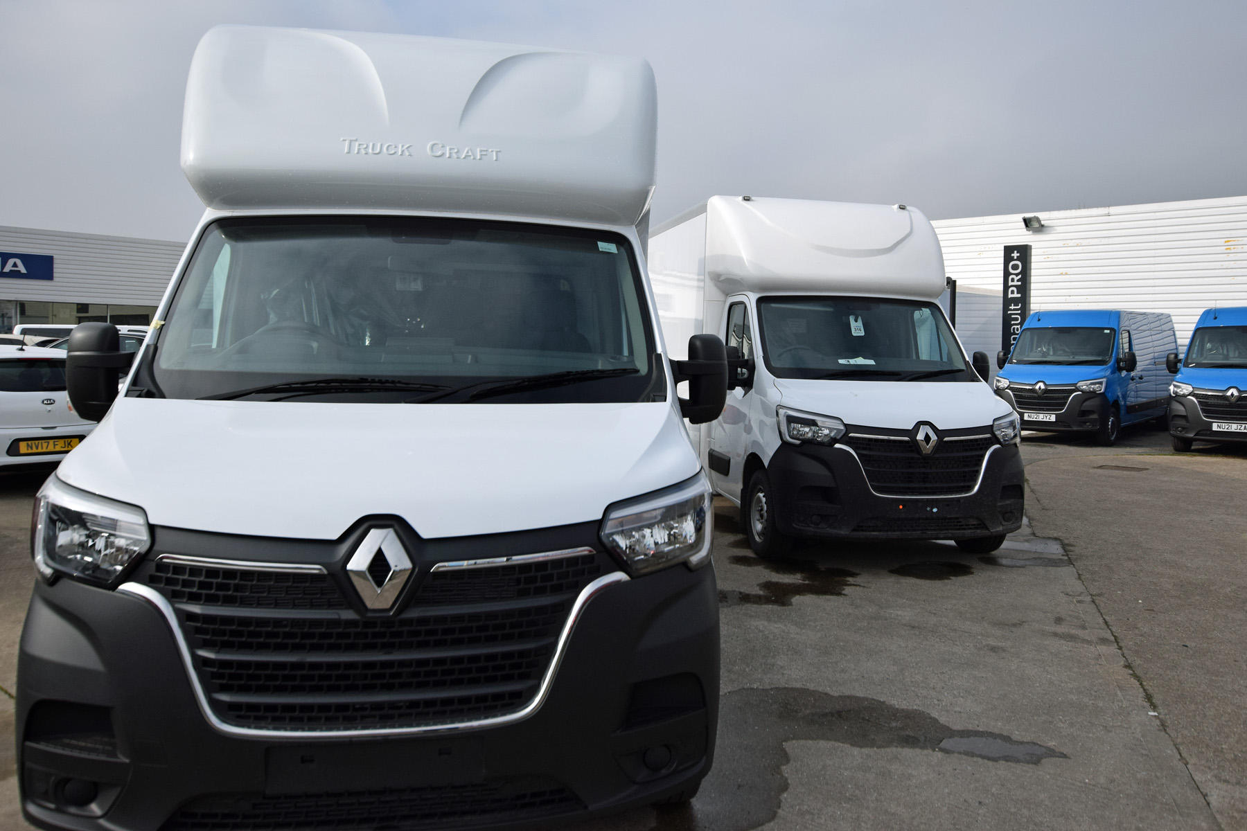 Renault vans outside the Middlesbrough dealership Evans Halshaw Renault Middlesbrough Middlesbrough 01642 757500