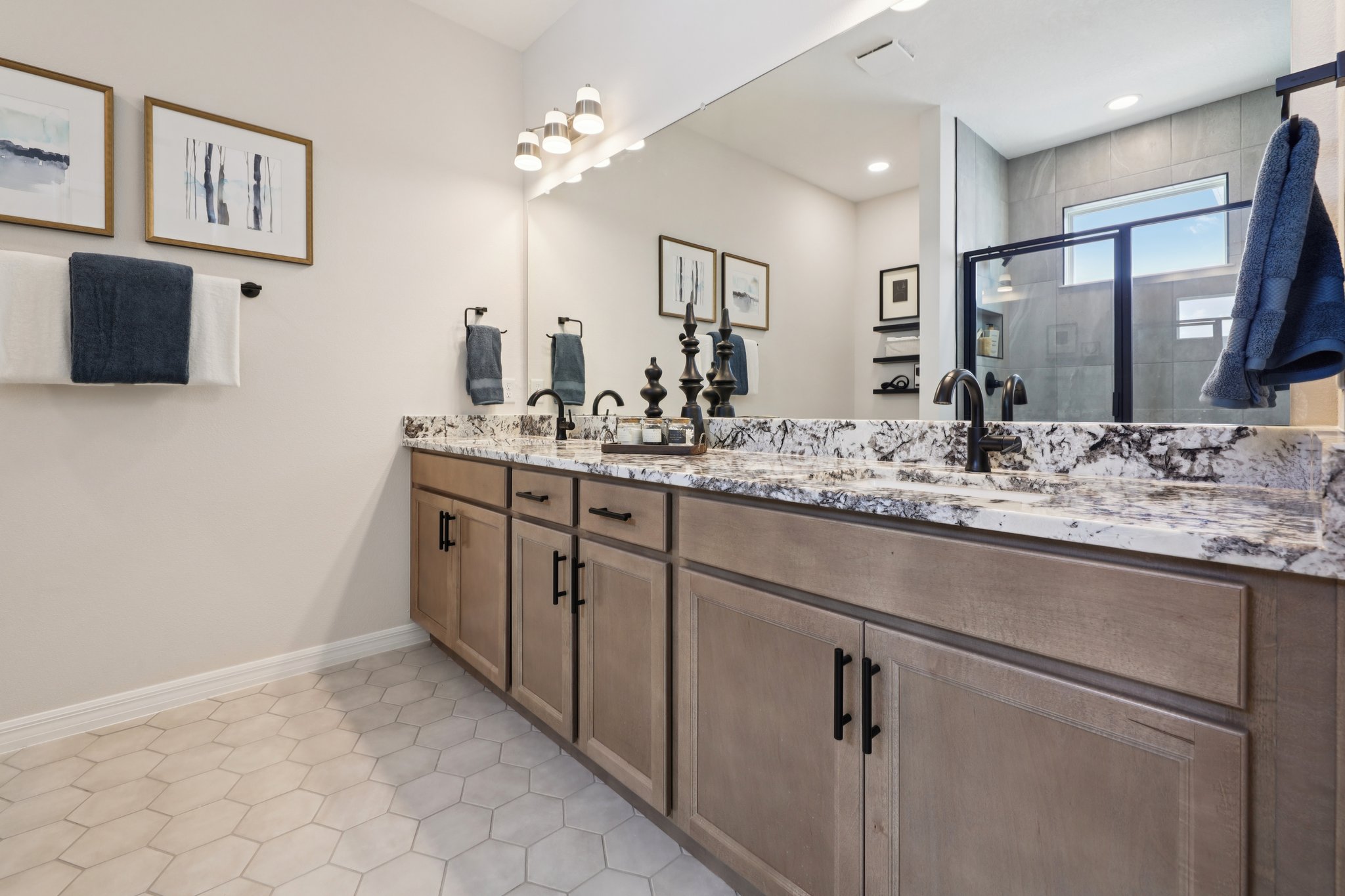 The Primary Bedroom of a DRB Homes Aruba Home Plan at Isla Mirada in San Antonio, FL. 