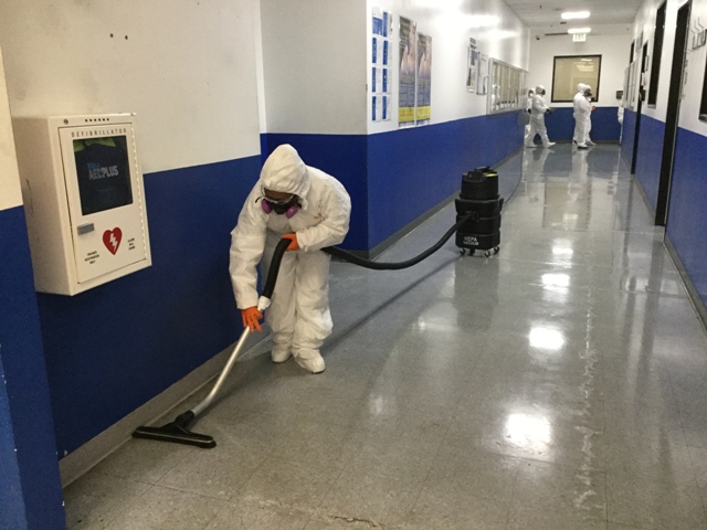 Extracting water from hospital flooring