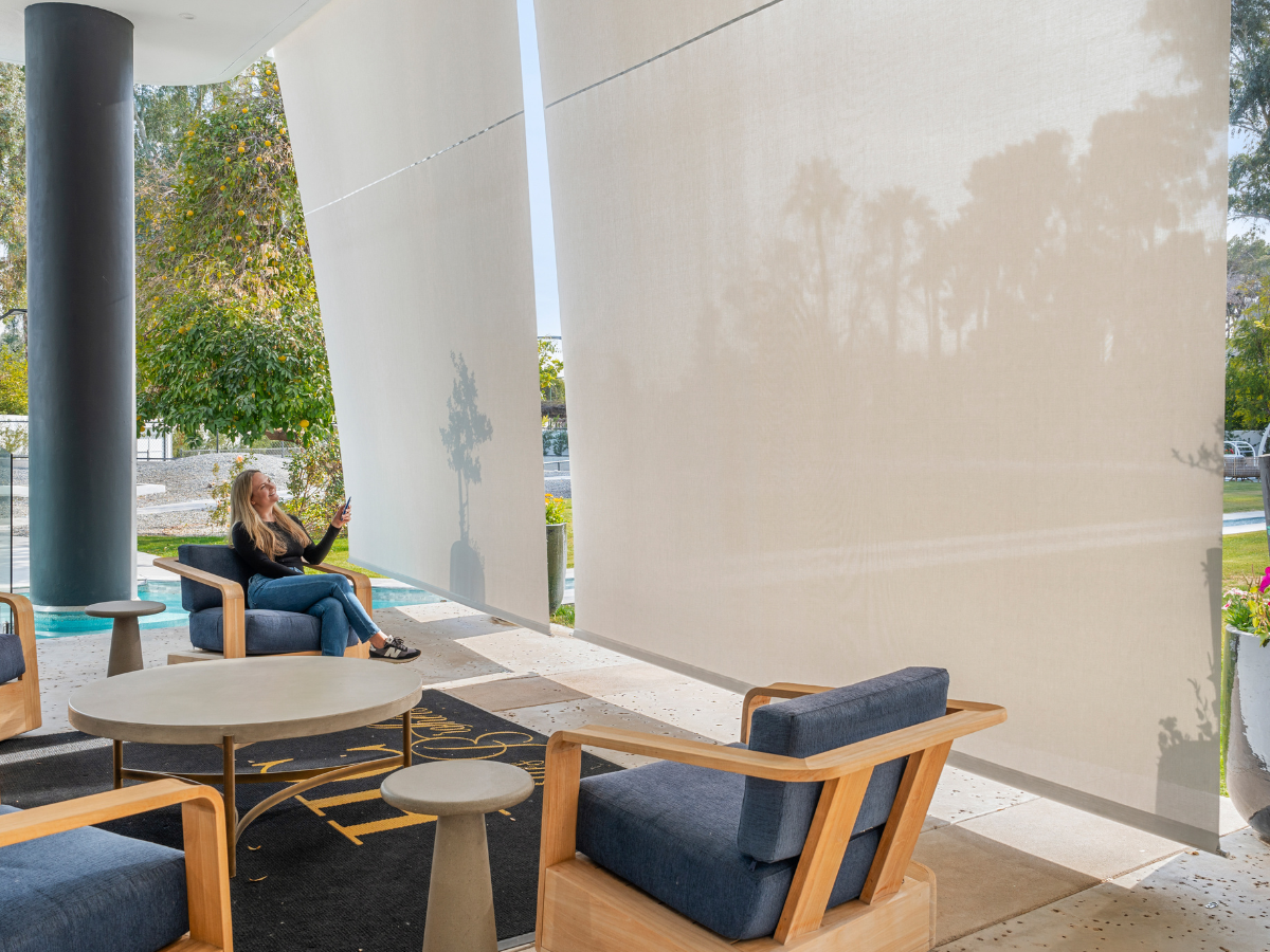 Enhance your outdoor living space with Draper Exterior Roller Shades. These durable, weather-resistant shades provide sun protection, privacy, and comfort all year round. Perfect for patios, decks, and more.