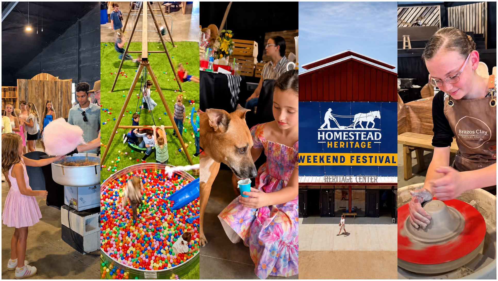 Celebrate Labor Day Weekend at Homestead Heritage in Waco, TX, with free family fun, live music, pony rides, crafts, artisan shopping, farm animals, fresh treats, and homemade food.