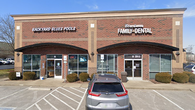 Front of office, Blackman Family Dental. 