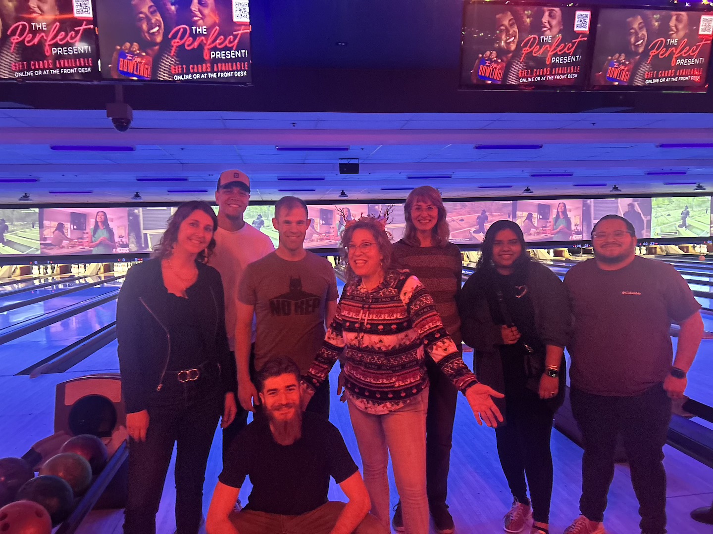 Team bowling fun! Call us today for a free auto or life insurance quote!