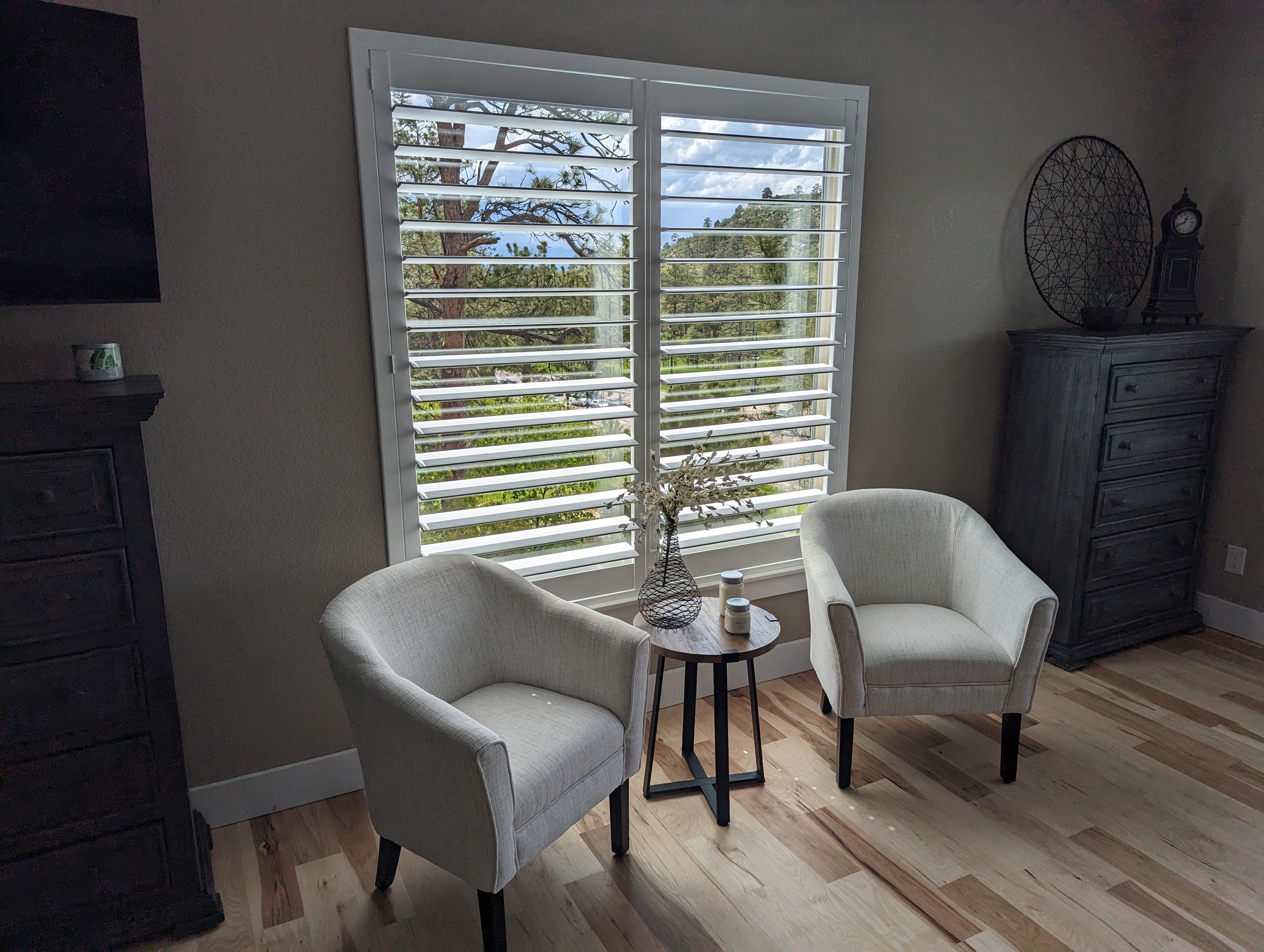 Plantation Shutters by Norman in Master Bedroom in Castle Rock