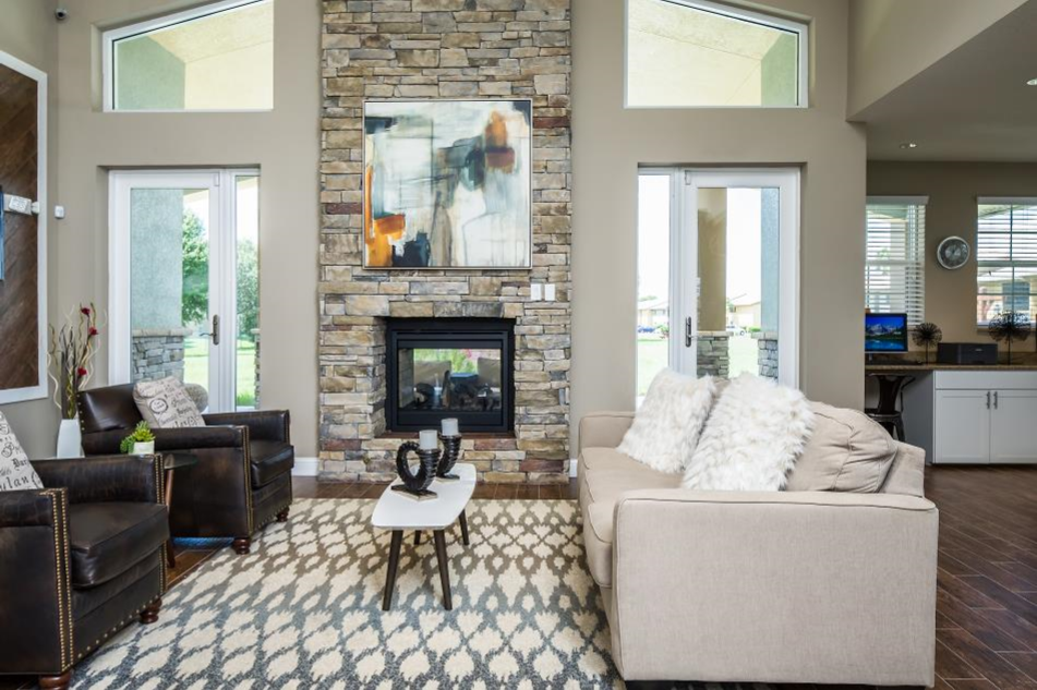 Unique indoor / outdoor fireplace