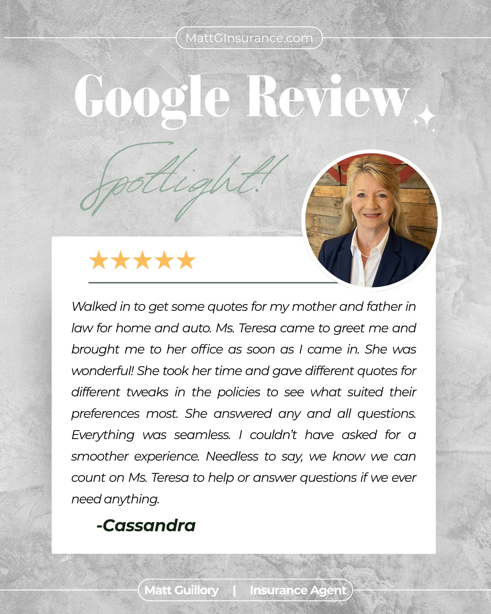 Thank you, Cassandra, for taking the time to share your experience! We’re truly grateful for your support and the opportunity to assist you and your family.