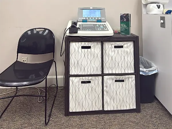 Waiting room for AudioNova hearing clinic in London, OH