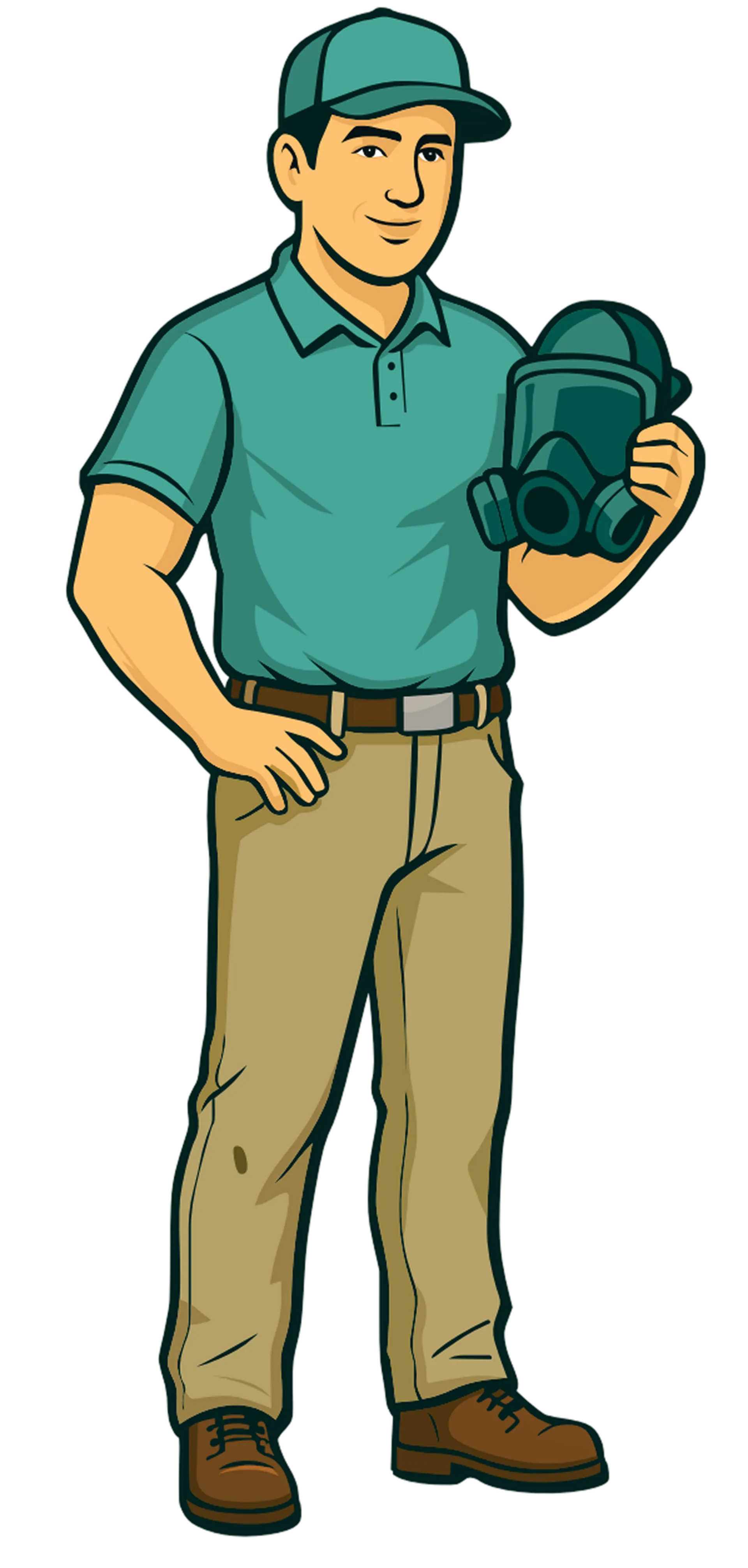The CT Mold Man brand mascot of CT Mold Remediation Specialists LLC, Connecticut's owner-led mold in 