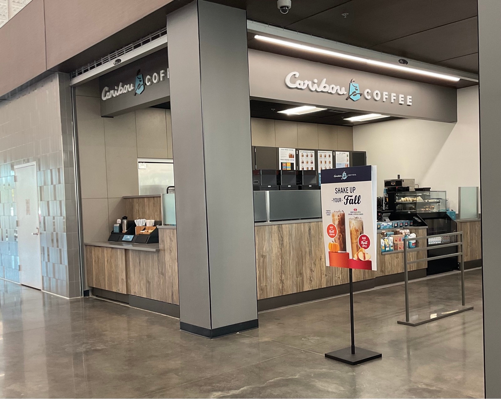 Storefront of the Caribou Coffee at 1320 W Drummond Lane in Stillwater